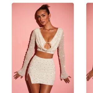 Elegant Cream Mini Skirt